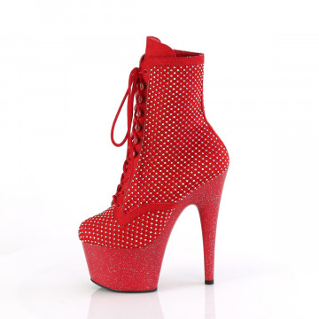 Pleaser ADORE-1020RM Red Faux Suede-RS Mesh/Red Matte