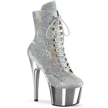 Pleaser ADORE-1020SQ-02 Slv Holo Sequins/Slv Chrome