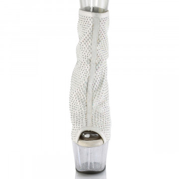 Pleaser ADORE-1031GM Wht Fabric-RS Mesh/Clr