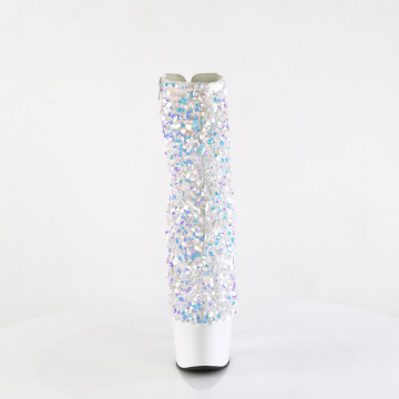 Pleaser ADORE-1042SQ Wht Multi Sequins/Wht