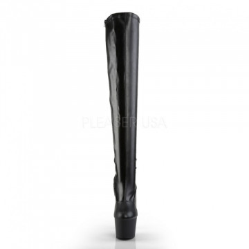 Pleaser ADORE-3000 Blk Str Faux Leather/Blk Matte