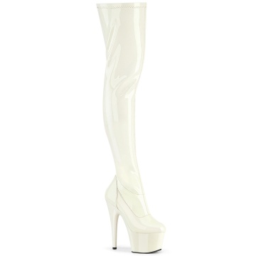 Pleaser ADORE-3000 Off-Wht Pat/Off-Wht