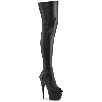 Pleaser ADORE-3011 Blk Str. Faux Leather/Blk Matte
