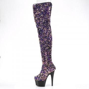 Pleaser ADORE-3020 Purple Multi Sequins/Blk