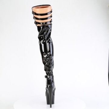 Pleaser ADORE-3055 Blk Str. Pat/Blk