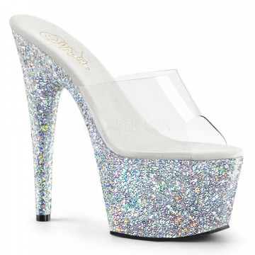 Pleaser ADORE-701LG Clr/Slv Multi Gltr