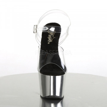 Pleaser ADORE-708 Clr/Slv Chrome