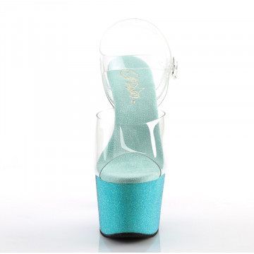 Pleaser ADORE-708OMBRE Clr/Aqua-Blue Ombre