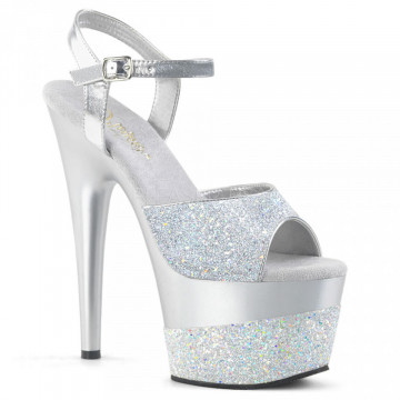 Pleaser ADORE-709-2G Slv Multi Glitter/Slv Multi Glitter