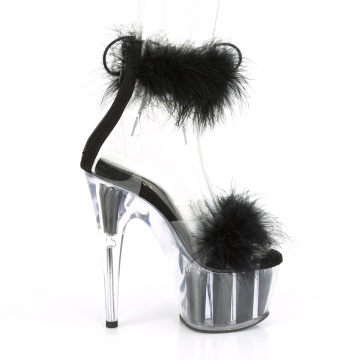 Pleaser ADORE-724F Clr-Blk Fur/Blk Fur