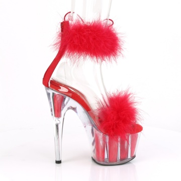 Pleaser ADORE-724F Clr-Red Fur/Red Fur