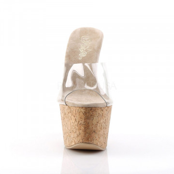 Pleaser BEAU-601 Clr-Tan/Cork