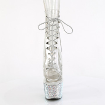 Pleaser BEJEWELED-1021C-7 Clr-RS/Slv AB RS