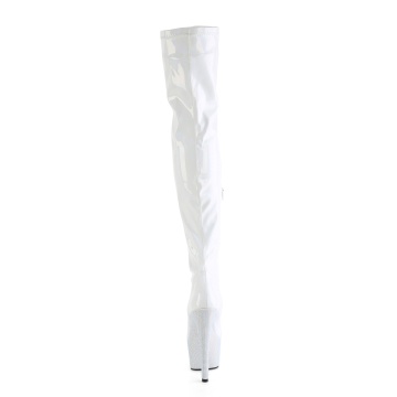 Pleaser BEJEWELED-3000-7 Wht Str Holo Pat/Wht RS