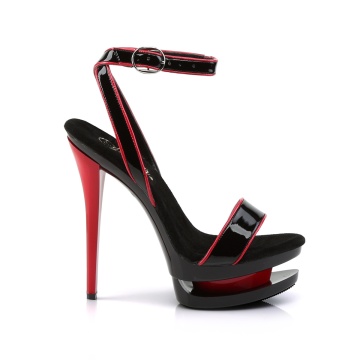 Pleaser BLONDIE-631-2 Blk Red Pat/Blk-Red