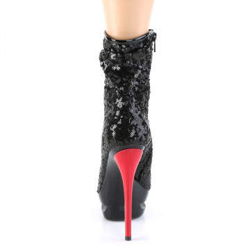 Pleaser BLONDIE-R-1009 Blk Sequins/Blk-Red