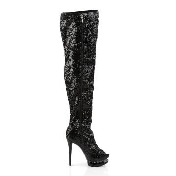 Pleaser BLONDIE-R-3011 Blk Sequins/Blk