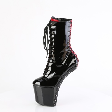 Pleaser CRAZE-1040FH Blk-Red Pat/Blk Red