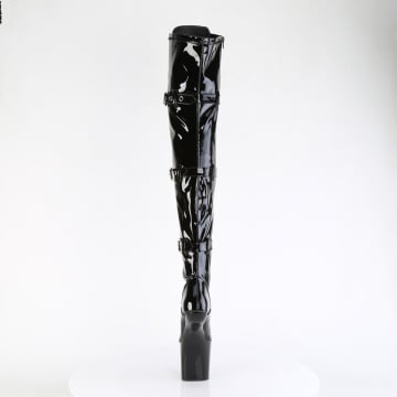 Pleaser CRAZE-3028 Blk Str. Pat/Blk