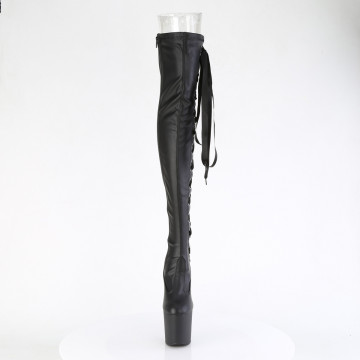 Pleaser CRAZE-3050 Blk Str. Faux Leather/Blk Matte