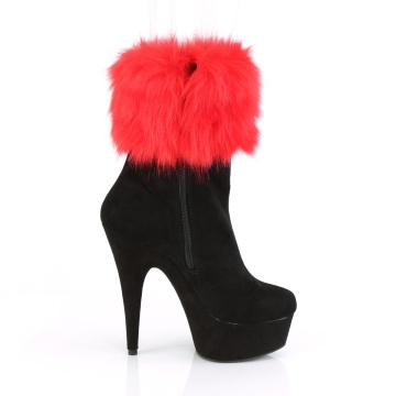 Pleaser DELIGHT-1000 Blk Faux Suede/Blk Faux Suede