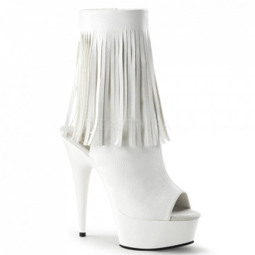 Pleaser DELIGHT-1019 Wht Faux Leather/Wht