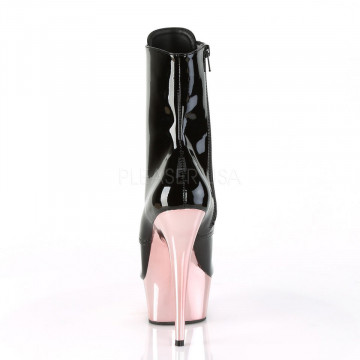 Pleaser DELIGHT-1020 Blk Pat/Rose Gold Chrome