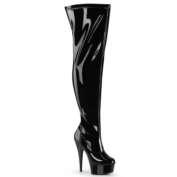 Pleaser DELIGHT-3000WCF Blk Str. Pat/Blk