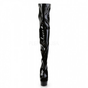 Pleaser DELIGHT-3017 Blk Str Pat/Blk