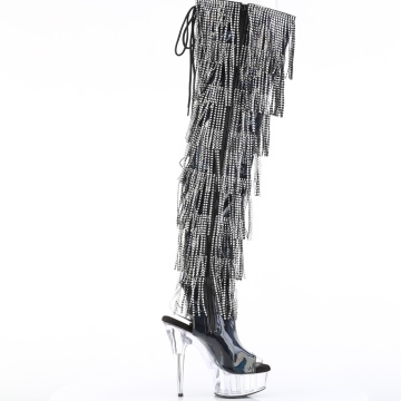 Pleaser DELIGHT-3017HG-RSF Blk Holo Pat/Clr