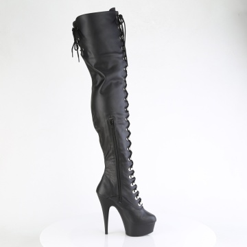 Pleaser DELIGHT-3022 Blk Faux Leather/Blk Matte