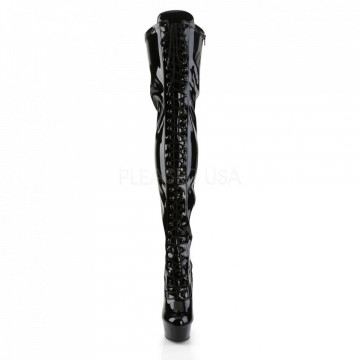 Pleaser DELIGHT-3023 Blk Str Pat/Blk