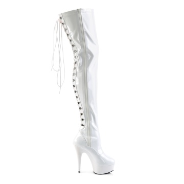 Pleaser DELIGHT-3063 Wht Str Pat/Wht