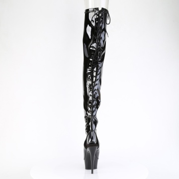 Pleaser DELIGHT-4017 Blk Str Pat/Blk