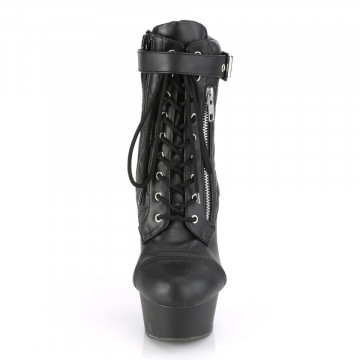 Pleaser DELIGHT-600-05 Blk Faux Leather/Blk Matte