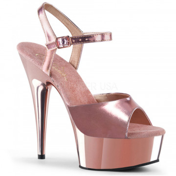 Pleaser DELIGHT-609 Rose Gold Met. Pu/Rose Gold Saldi pronta consegna 40