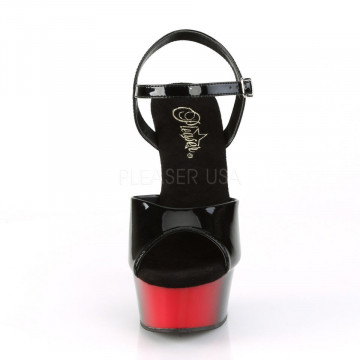 Pleaser DELIGHT-609BR Blk Pat/Red-Blk