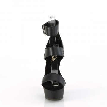 Pleaser DELIGHT-629 Blk Faux Leather/Blk Matte
