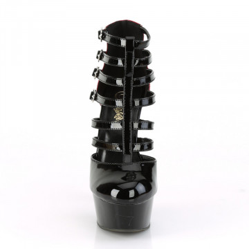 Pleaser DELIGHT-695 Blk-Red Pat/Blk