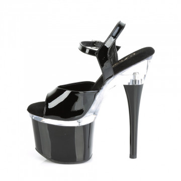 Pleaser ESTEEM-709 Blk Pat/Clr-Blk