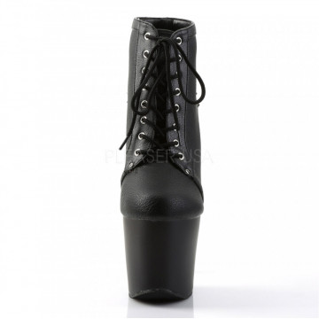 Pleaser FEARLESS-700-28 Blk Faux Leather/Blk Matte
