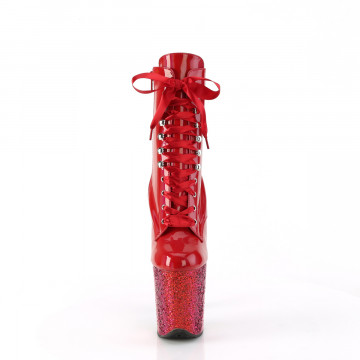 Pleaser FLAMINGO-1020HG Red Holo Pat/Rainbow Glitter