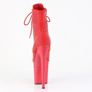 Pleaser FLAMINGO-1020RM Red Faux Suede-RS Mesh/Red Matte