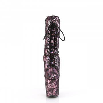 Pleaser FLAMINGO-1040SPF B. Pink Metallic Holo Snake Print Fabric/M