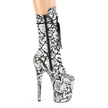 Pleaser FLAMINGO-1050SP Blk-Wht Snake Print/Blk-Wht Snake Print