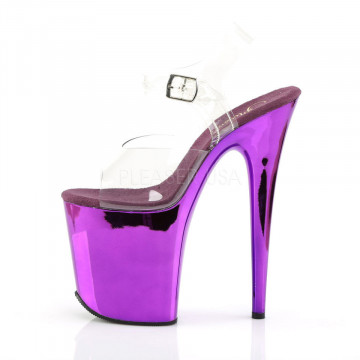 Pleaser FLAMINGO-808 Clr/Purple Chrome