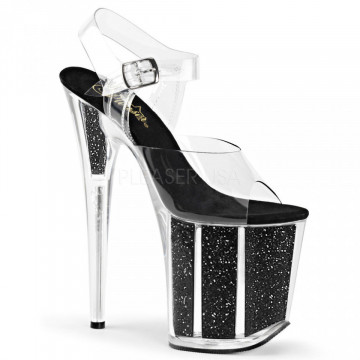Pleaser FLAMINGO-808G Clr/Blk Gltr