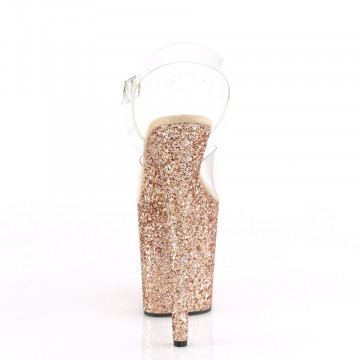 Pleaser FLAMINGO-808LG Clr/Rose Gold Multi Glitter