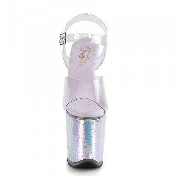 Pleaser FLAMINGO-808MC Clr/Lavender Hologram Inserts