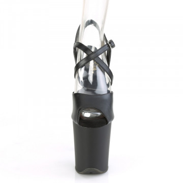 Pleaser FLAMINGO-824 Blk Faux Leather/Blk Matte